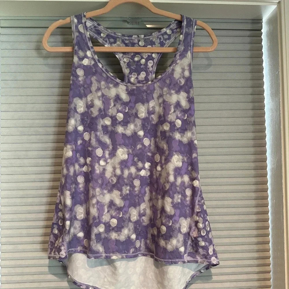 Athleta purple chi dot tank size large D-16